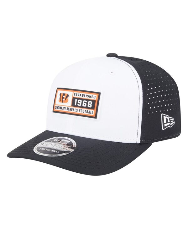 ニューエラ メンズ アクセサリー 帽子 New Era Men's White/Black Cincinnati Bengals Established Pat...