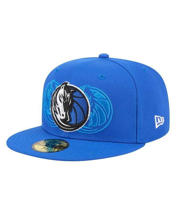 ニューエラ メンズ アクセサリー 帽子 New Era Men's Blue Dallas Mavericks Tri-Hit 59Fifty Fitted H...
