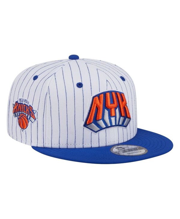 ニューエラ メンズ アクセサリー 帽子 New Era Men's White/Blue New York Knicks Deceptor Pinstripe ...