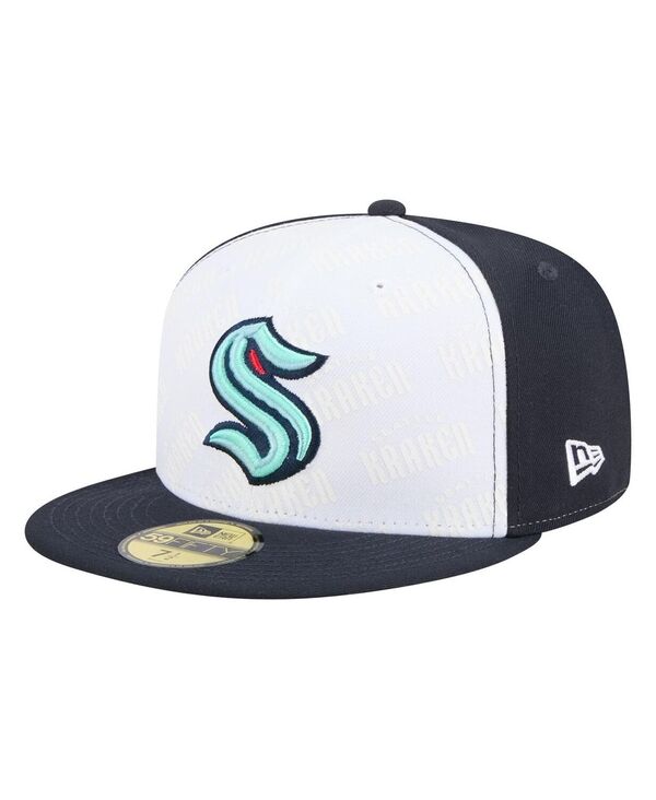 ˥塼  ꡼ ˹ New Era Men's White/Deep Sea Blue Seattle Kraken Repeat Two-...