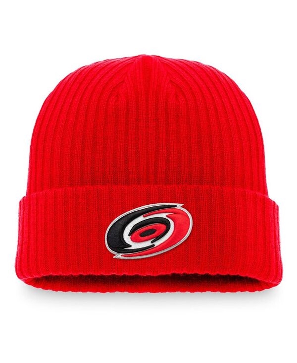 ファナティクス メンズ アクセサリー 帽子 ニット ロゴ Fanatics Men's Red Carolina Hurricanes Core Primary...