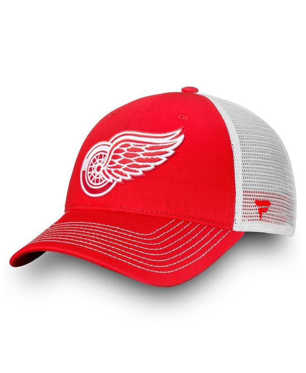 ファナティクス メンズ アクセサリー 帽子 Fanatics Men's Red White Detroit Red Wings Slouch Core Primary Trucker Snapback Hat Red White ホワイト
