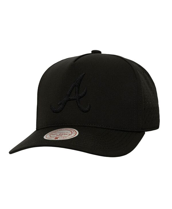 ミッチェル&ネス メンズ アクセサリー 帽子 Mitchell & Ness Men'sBlack Atlanta Braves Perfect Icon Pr...
