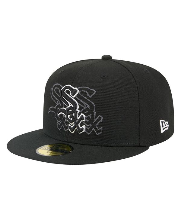 ニューエラ メンズ アクセサリー 帽子 New Era Men's Black Chicago White Sox Tri-Hit 59FIFTY Fitted...