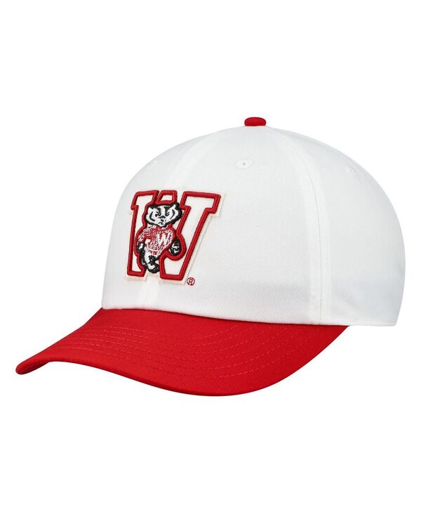 アンダーアーマー メンズ アクセサリー 帽子 Under Armour Men's White/Red Wisconsin Badgers Throwback ...