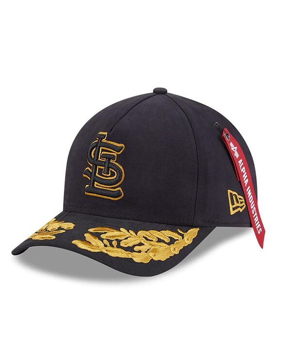 ニューエラ メンズ アクセサリー 帽子 New Era Men's Black St. Louis Cardinals A-Frame 9FORTY Adjus...