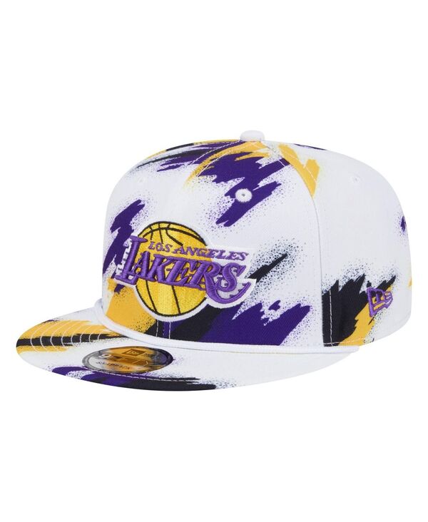 ˥塼  ꡼ ˹ New Era Men's White Los Angeles Lakers Paint 9FIFTY Snapback...