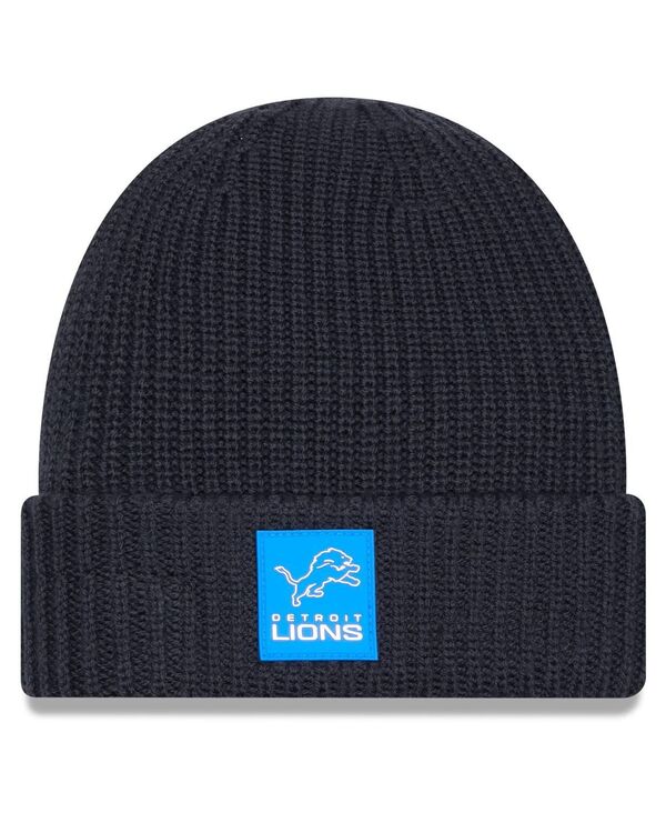 ˥塼  ꡼ ˹ ˥å New Era Men's Charcoal Detroit Lions 2025 Sideline Cold Weather Cuffed Knit Hat Charcoal 㥳