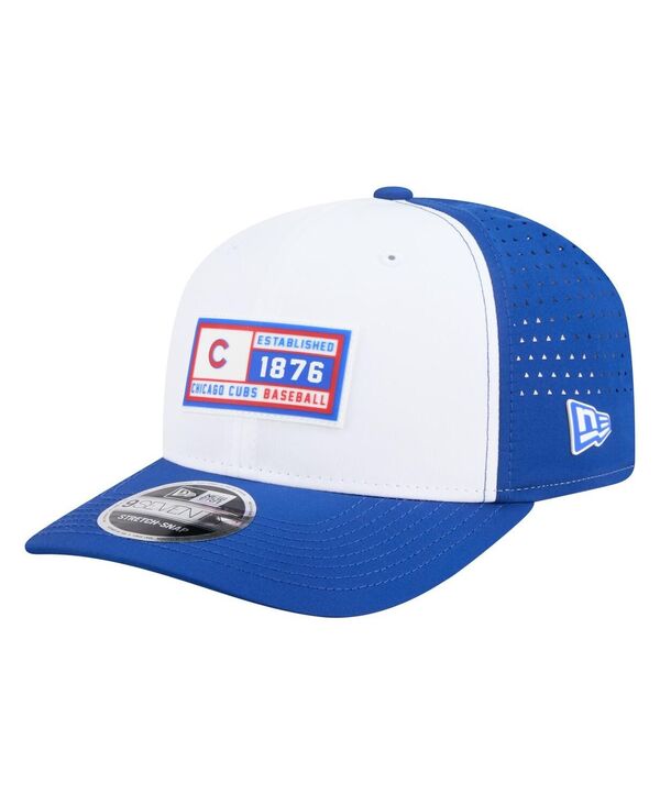 ニューエラ メンズ アクセサリー 帽子 New Era Men's White/Royal Chicago Cubs Established Patch 9SE...