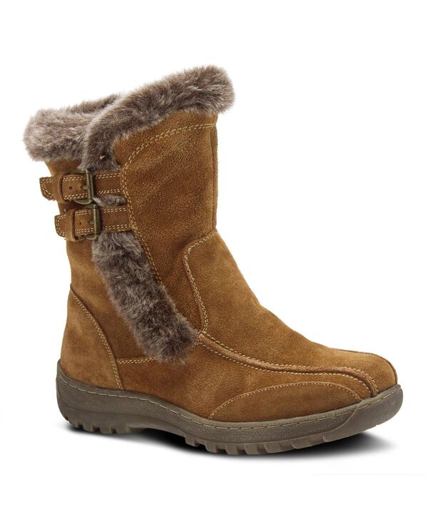 スプリングステップ レディース シューズ ブーツ・レインブーツ スエード ブーツ Spring Step Azura Achieve Suede Water Resistant Cold Weather Boot with Faux Fur Trim and Buckles Camel multi キャメル(4)
