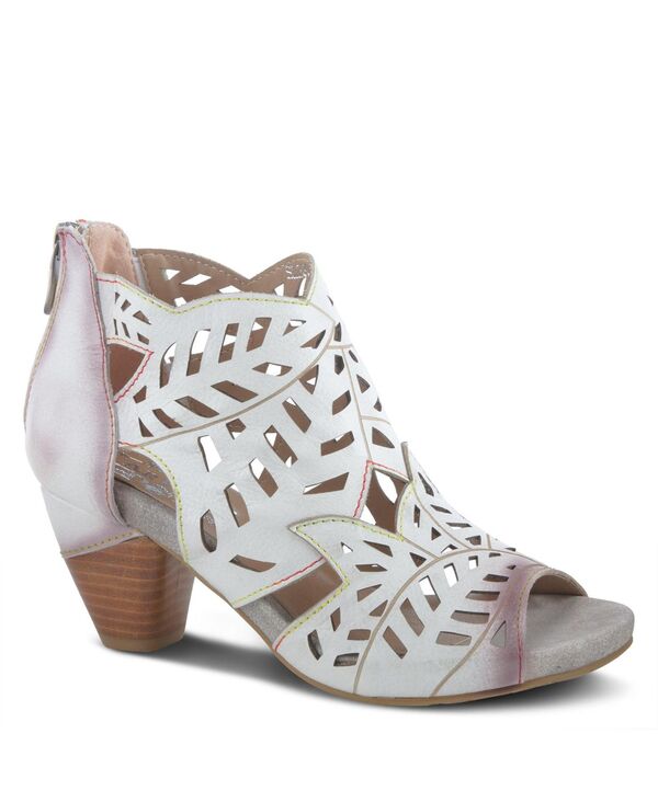 ラリティステ レディース シューズ サンダル ブーツ レザー L'Artiste L Artiste Women s ICON Laser-Cut Leather Bootie with Ombre Edge and Zipper Closure Off white オフホワイト