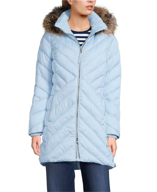 ランズエンド レディース アウター ジャケット・ブルゾン コート フリース Lands' End Women's FeatherFree Cozy Fleece Lined Winter Coat Soft ice blue ブルー