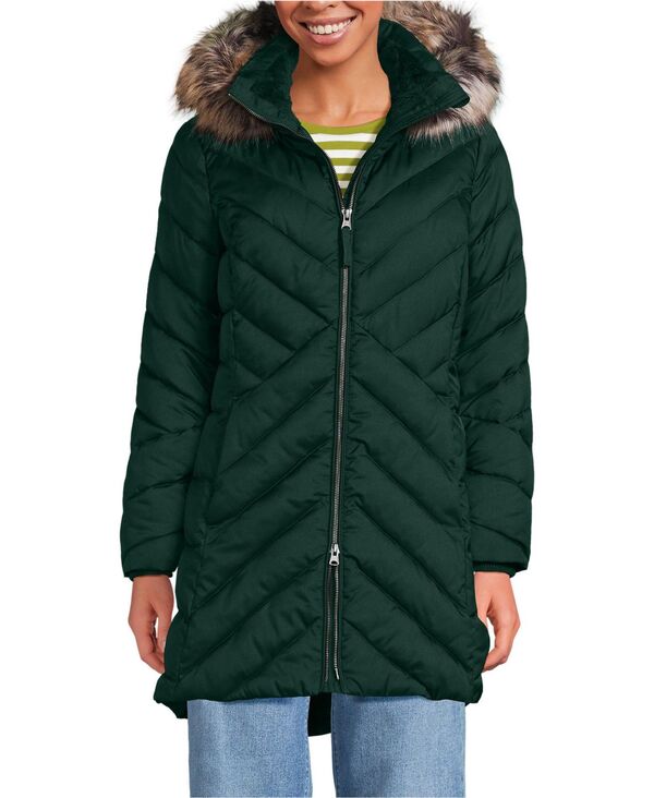 ランズエンド レディース アウター ジャケット・ブルゾン トール コート フリース Lands' End Women's Tall FeatherFree Cozy Fleece Lined Winter Coat Deep evergreen