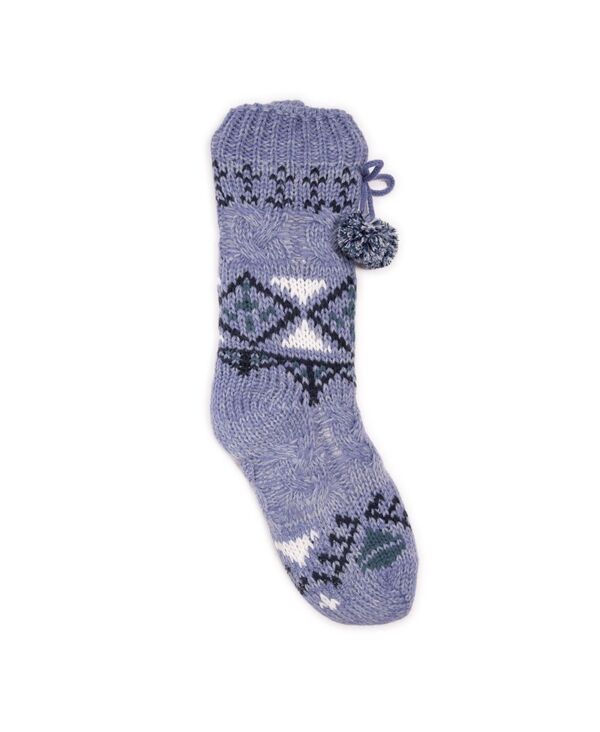 【送料無料】 ムクルクス レディース 靴下 アンダーウェア Women's Chunky Fairisle/Cable Mix Cabin Socks Blue
