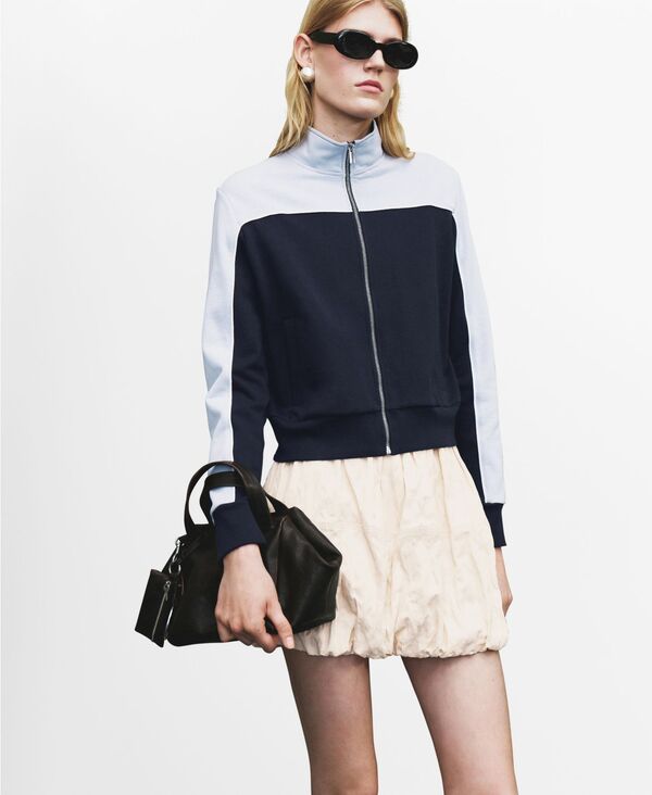 マンゴ レディース アウター ジャケット・ブルゾン ジャケット MANGO Women's Two-Tone Fitted Jacket Blue ブルー(4)