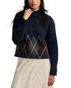 ラッキーブランド レディース アウター ニット・セーター モックネック セーター Lucky Brand Women's Argyle Mock Neck Sw...