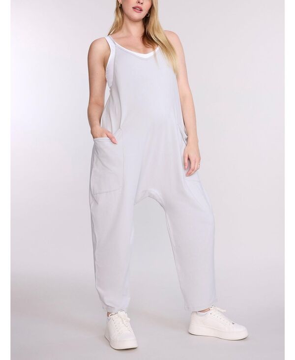 マザーフッドマタニティー レディース トップス ジャンプスーツ リラックスフィット ノースリーブ Motherhood Maternity Women's Sleeveless Relaxed Fit Maternity Jumpsuit Microchip