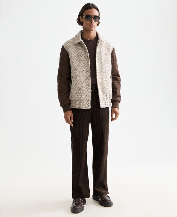 スコッチアンドソーダ メンズ アウター ジャケット・ブルゾン 長袖 ジャケット SCOTCH & SODA Men's Long-Sleeve Varsity Jacket Taupe Melange トープ