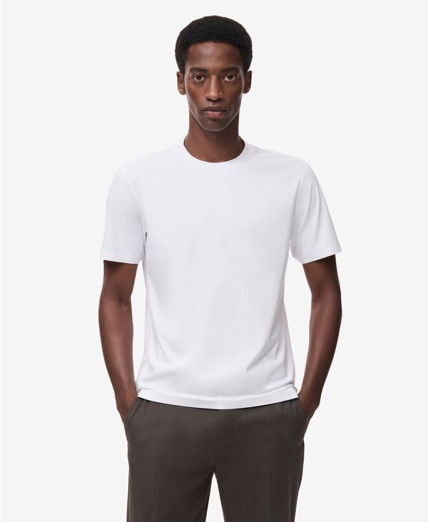 マンゴ メンズ トップス Tシャツ スリムフィット シャツ MANGO Men's Coolmax Slim Fit T-Shirt White ..