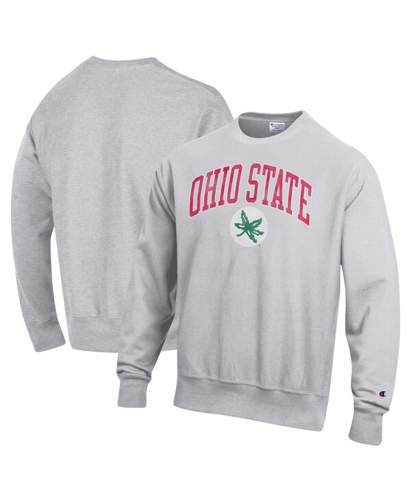 ReVida ŷԾŹ㤨֥ԥ   ѡå 롼ͥå å   Champion Men's Gray Ohio State Buckeyes Distressed Arch Over Logo Reverse Weave Crew Neck Sweatshirt Gray 졼פβǤʤ17,980ߤˤʤޤ