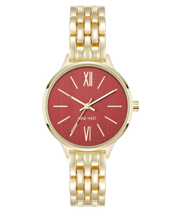 アンクライン レディース アクセサリー 腕時計 Anne Klein Women's Quartz Essential Burgundy and Gold-Tone Metal Alloy Watch 34mm Burgundy Gold-Tone バーガンディ