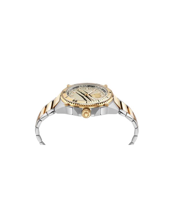 プレイン スポーツ メンズ アクセサリー 腕時計 Plein Sport Men's Thunder Force 3 Hand Quartz Two Tone Bracelet watch 47mm Two Tone