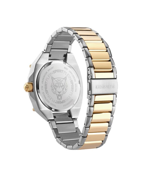 プレイン スポーツ メンズ アクセサリー 腕時計 Plein Sport Men's Thunder Force 3 Hand Quartz Two Tone Bracelet watch 47mm Two Tone