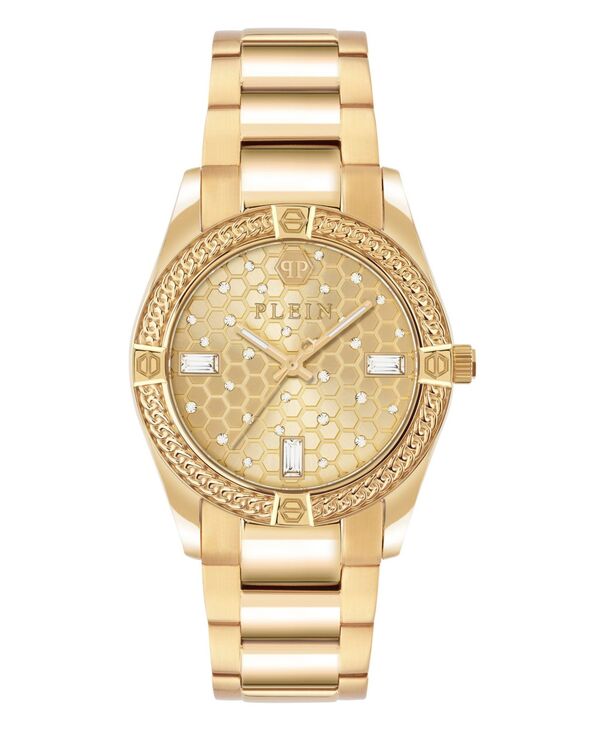 フィリッププレイン レディース アクセサリー 腕時計 Tシャツ Philipp Plein Women's Gold Tone Stainless Steel Watch 36mm Gold ゴールド