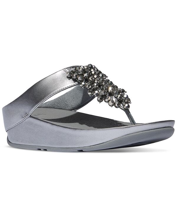 フィットフロップ レディース シューズ サンダル FitFlop Women's Rumba Iridescent Beaded Toe-Post Sandals Silvereen