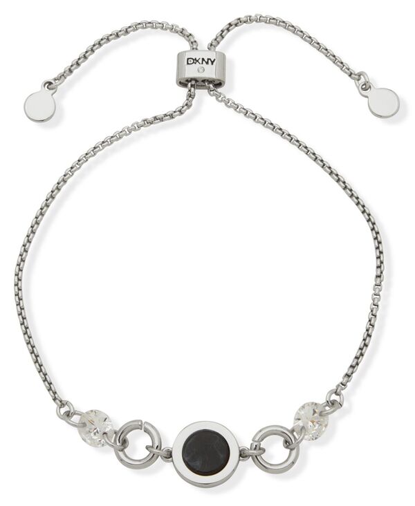 楽天ReVida 楽天市場店ダナ キャラン ニューヨーク レディース アクセサリー ブレスレット・バングル・アンクレット DKNY Silver-Tone Dynamic Open Inlay Black Jet Slider Bracelet Black ブラック