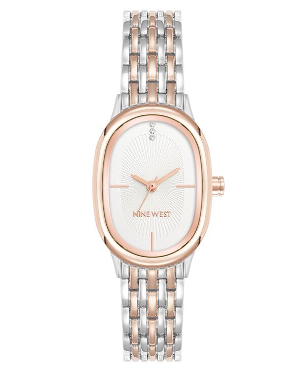 アンクライン レディース アクセサリー 腕時計 Anne Klein Women's Quartz Delicate Oval Silver-Tone and Rose Gold-Tone Metal Alloy Watch 23mm Silver-Tone Rose Gold-Tone ゴールド(2)