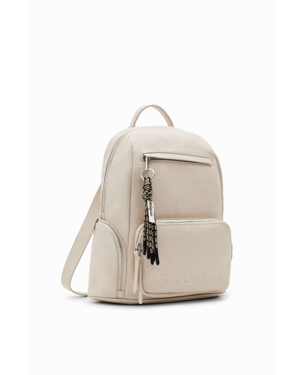 デジグアル レディース バッグ バックパック・リュックサック ロゴ Desigual Women's Midsize half-logo backpack Medium beige ベージュ