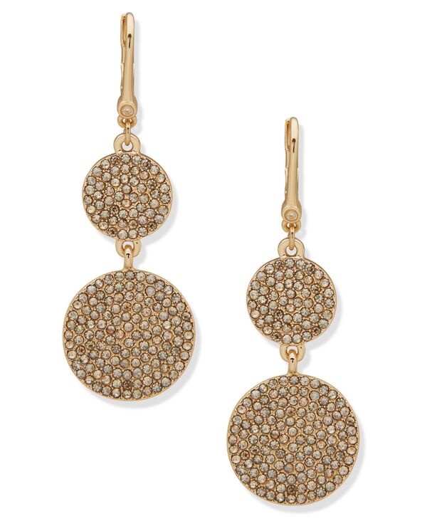 楽天ReVida 楽天市場店ダナ キャラン ニューヨーク レディース アクセサリー ピアス・イヤリング DKNY Glass Gold-Tone Dynamic Pave Disc Double Drop Earrings Gold ゴールド