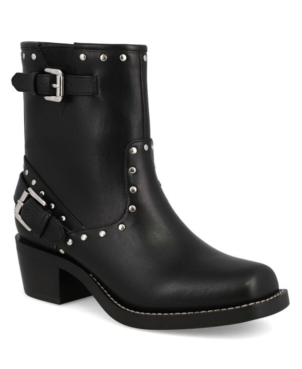 ミア レディース シューズ ブーツ・レインブーツ MIA Women's Delores Square Toe Studded Buckle Boot..