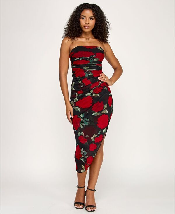 ReVida ŷԾŹ㤨֥ɥǡ ǥ ȥåץ ԡ ߥǥԡ 㥶 ߥǥ ȥåץ쥹 Emerald Sundae Juniors' Strapless Ruched Midi Dress Black Red ֥åפβǤʤ20,980ߤˤʤޤ