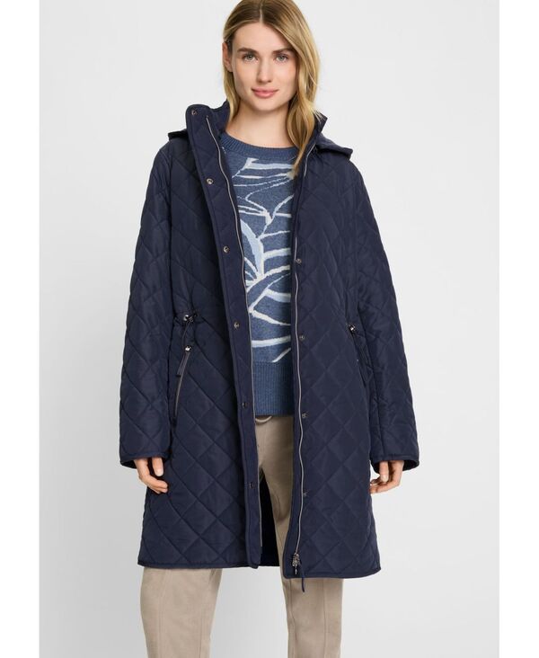 オルセン レディース アウター ジャケット・ブルゾン キルティング コート Olsen Women's Longline Quilted Coat Ink blue ブルー(4)
