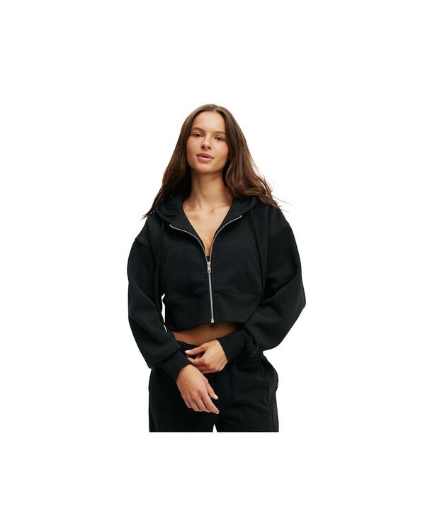 ReVida ŷԾŹ㤨֥åȥ󥪥 ǥ  㥱åȡ֥륾 ե른å ץ饹 åץ COTTON ON Women's Active Plush Boxy Cropped Zip Through Black ֥åפβǤʤ18,980ߤˤʤޤ