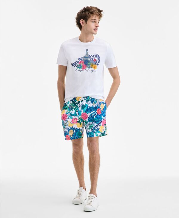 オリジナルペンギン メンズ 水着 ハーフパンツ・ショーツ フラワー柄 フラワー Original Penguin Men's Floral Swim Trunks Bright White ホワイト