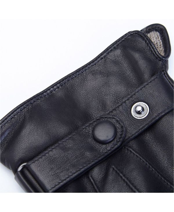 ロイス メンズ 手袋 アクセサリー Lambskin Men's Touchscreen Cashmere Gloves Black