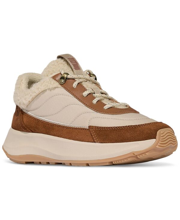 フィットフロップ レディース シューズ スニーカー FitFlop Women's F-Mode Flow Shearling-Mix Sneakers Deep Tan Camel Mix タン