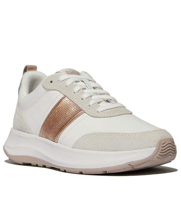 フィットフロップ レディース シューズ スニーカー スパンコール スエード レザー FitFlop Women's F-Mode Flow Sequin Suede Leather Sneakers Urban White ホワイト