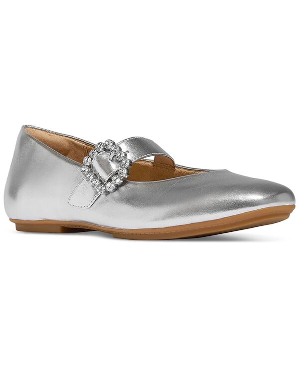 フィットフロップ レディース シューズ パンプス トール レザー FitFlop Women's Delicato Crystal-Buckle Metallic-Leather Mary Jane Flatsilver シルバー