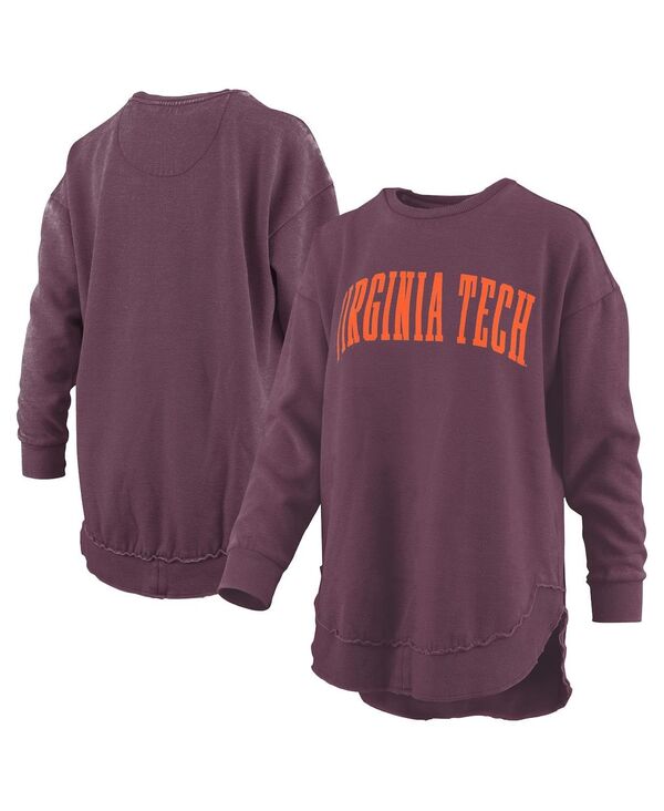 プレスボックス レディース アウター パーカー・スウェット ヴィンテージ シャツ フリース Pressbox Women's Maroon Virginia Techokies Melange Poncho Vintage Fleece Long Sleeve Pullover Sweatshirt Maroon マルーン(4)