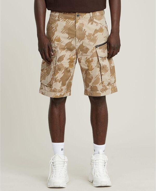 ジースター メンズ ボトムス ハーフパンツ・ショーツ ショートパンツ G-Staraw Men's Rovic Zip Relaxed Shorts Beige Brick ベージュ