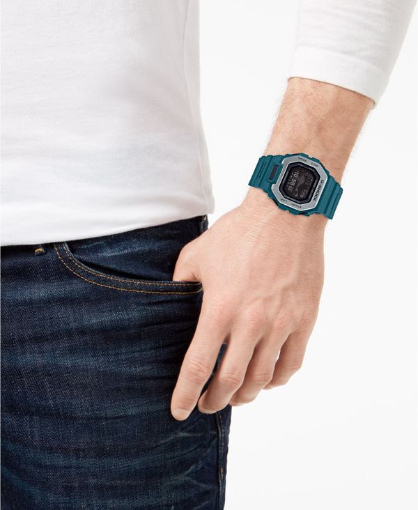 ジーショック メンズ 腕時計 アクセサリー Men's Connected Digital G-Lide Blue Resin Strap Watch 46mm Blue And Silver