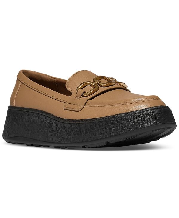 フィットフロップ レディース シューズ パンプス レザー ローファー FitFlop Women's F-Mode Square-Chain Leather Loafers Camel キャメル