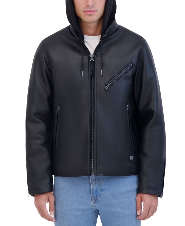 ハドソン メンズ アウター ジャケット・ブルゾン Hudson Men's Removable Hood Jacket Black ブラック