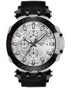 eB\bg Y rv ANZT[ Men's Swiss Automatic Chronograph T-Race Black Rubber Strap Watch 48.8mm Black