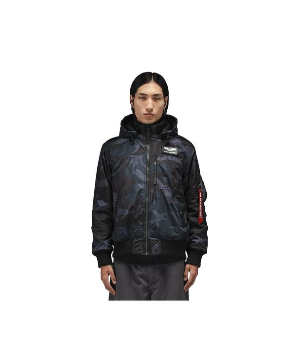 ����ե���������ȥ꡼�� ��� �������� ���㥱�åȡ��֥륾�� Alpha Industries Men's Hooded Rib Flight Jacket...