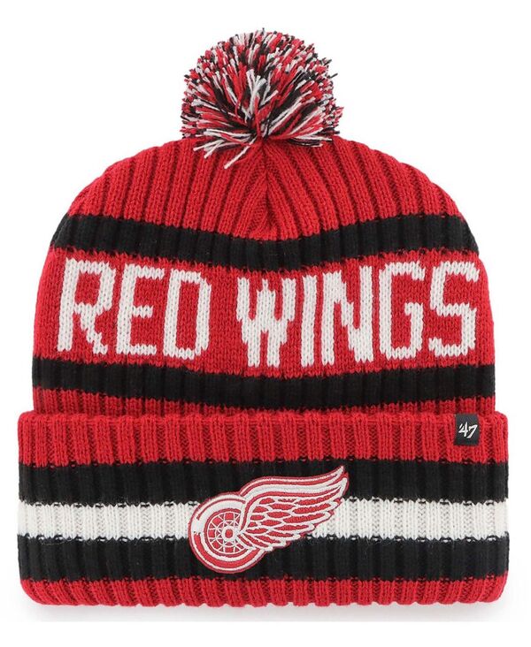 47 ブランド メンズ アクセサリー 帽子 ニット '47 Brand Men's Redetroit Red Wings Bering Cuffed Knit Hat with Pom Red レッド